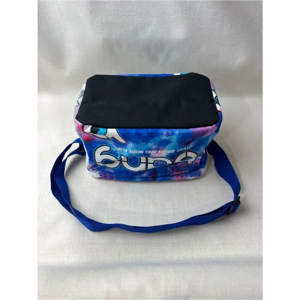 Bang Energy Galaxy Print Insulated Lunch Bag Cooler Blue Pink